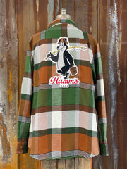 Hamm's FISHING BEAR Heavyweight Brawny Flannel- Birchwood Plaid