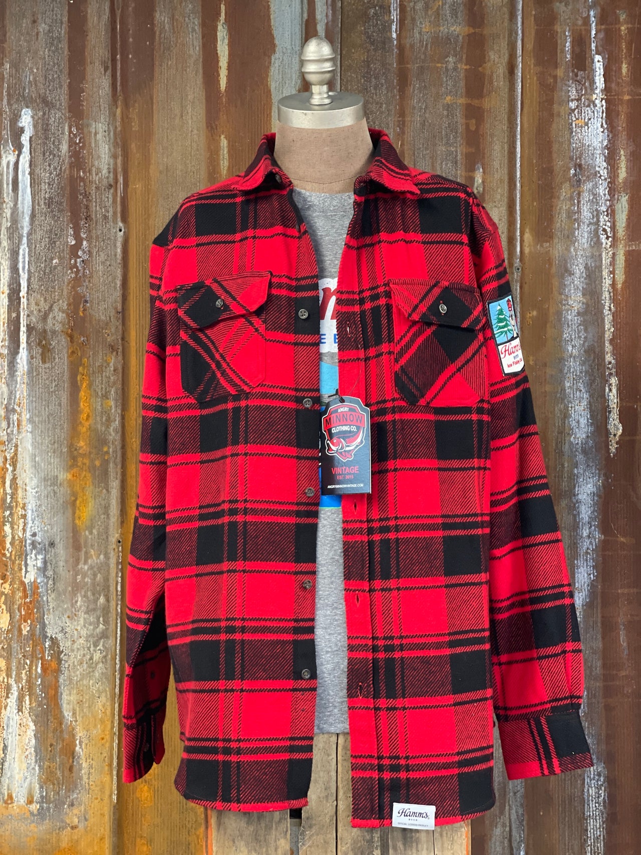 Hamm's ICE FISHING BEAR Heavyweight Brawny Flannel- CLEARANCE