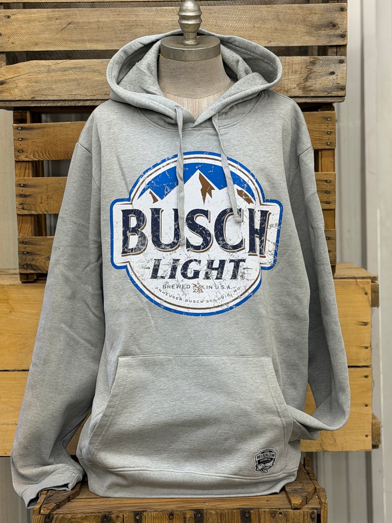Busch Light Hoodie- Heather Grey