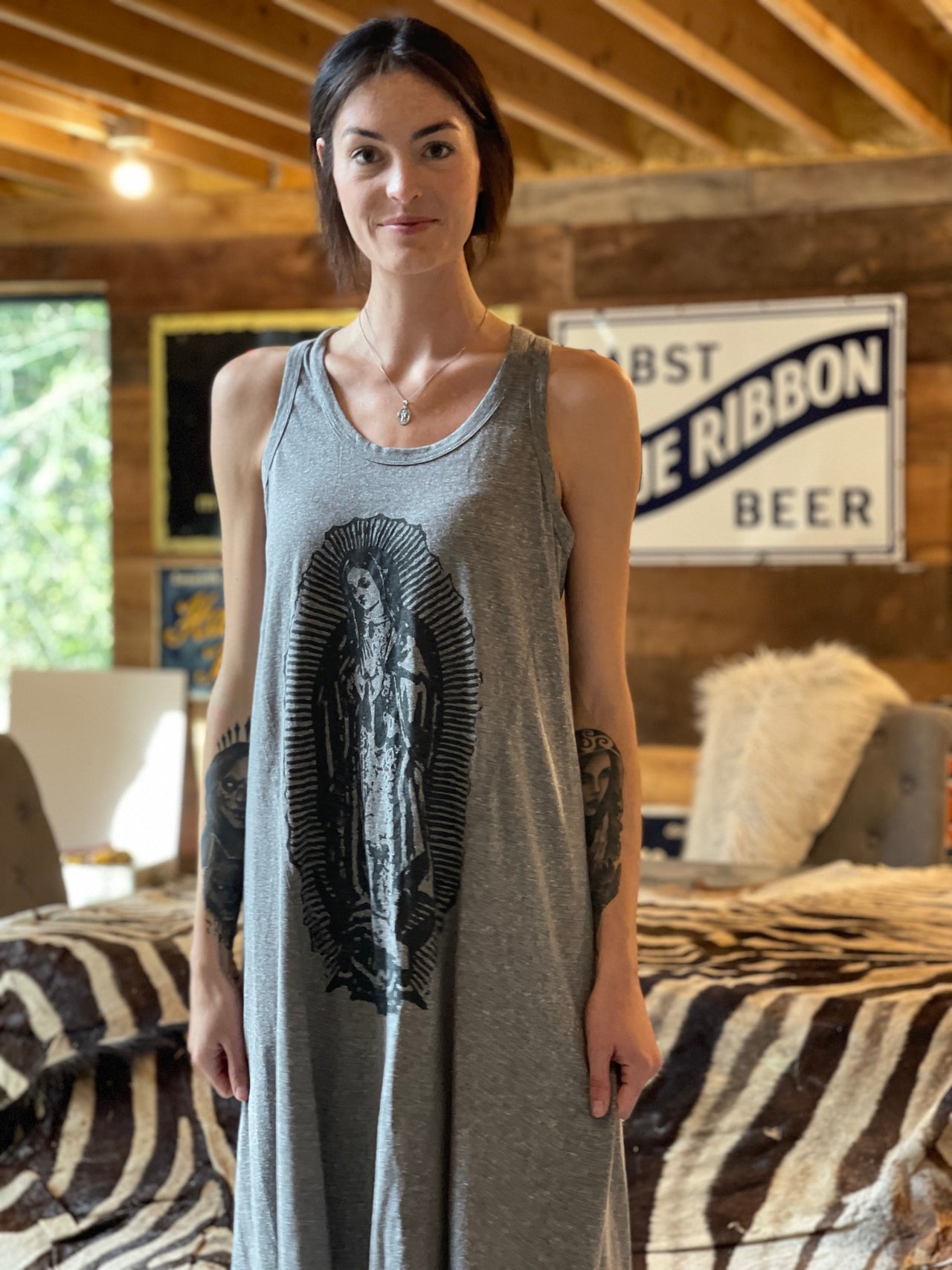 SAINT layering tank dress- Heather Grey