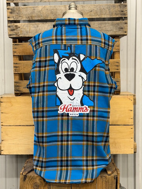 Hamm's STATE OF MN Bear  Sleeveless Flannel