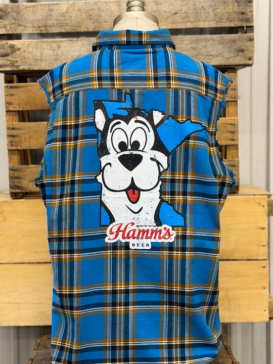 Hamm's STATE OF MN Bear  Sleeveless Flannel