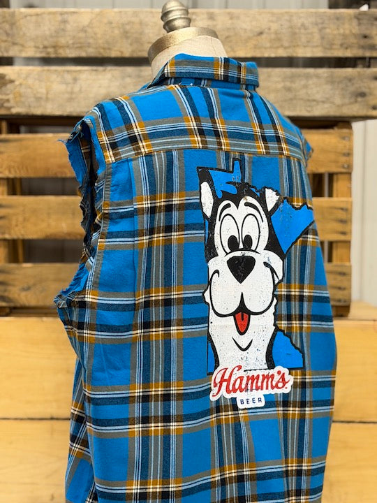 Hamm's STATE OF MN Bear  Sleeveless Flannel