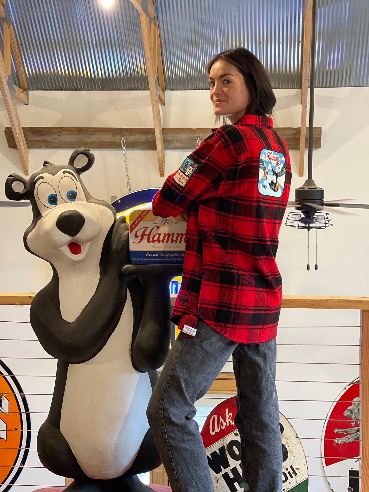 Hamm's ICE FISHING BEAR Heavyweight Brawny Flannel- CLEARANCE