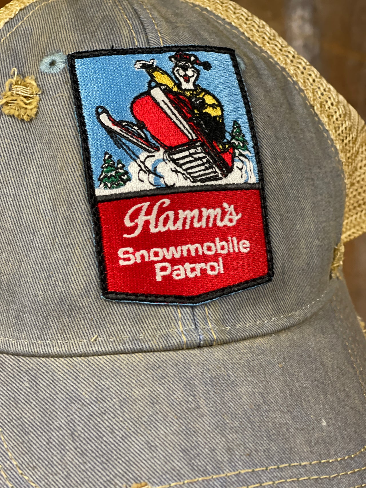 Hamm's SNOW PATROL Snowmobile Hat- Distressed Sky Blue