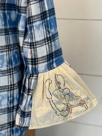 Thumbnail for Flared Sleeve Flannel- Ocean Tides