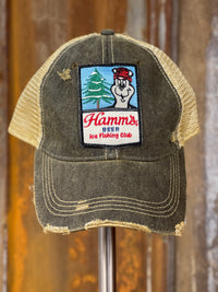 Thumbnail for Hamm's ICE FISHING CLUB Snapback- Distressed Black