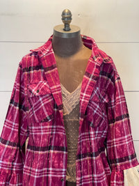 Thumbnail for Flared Sleeve Flannel- MAGNOLIA