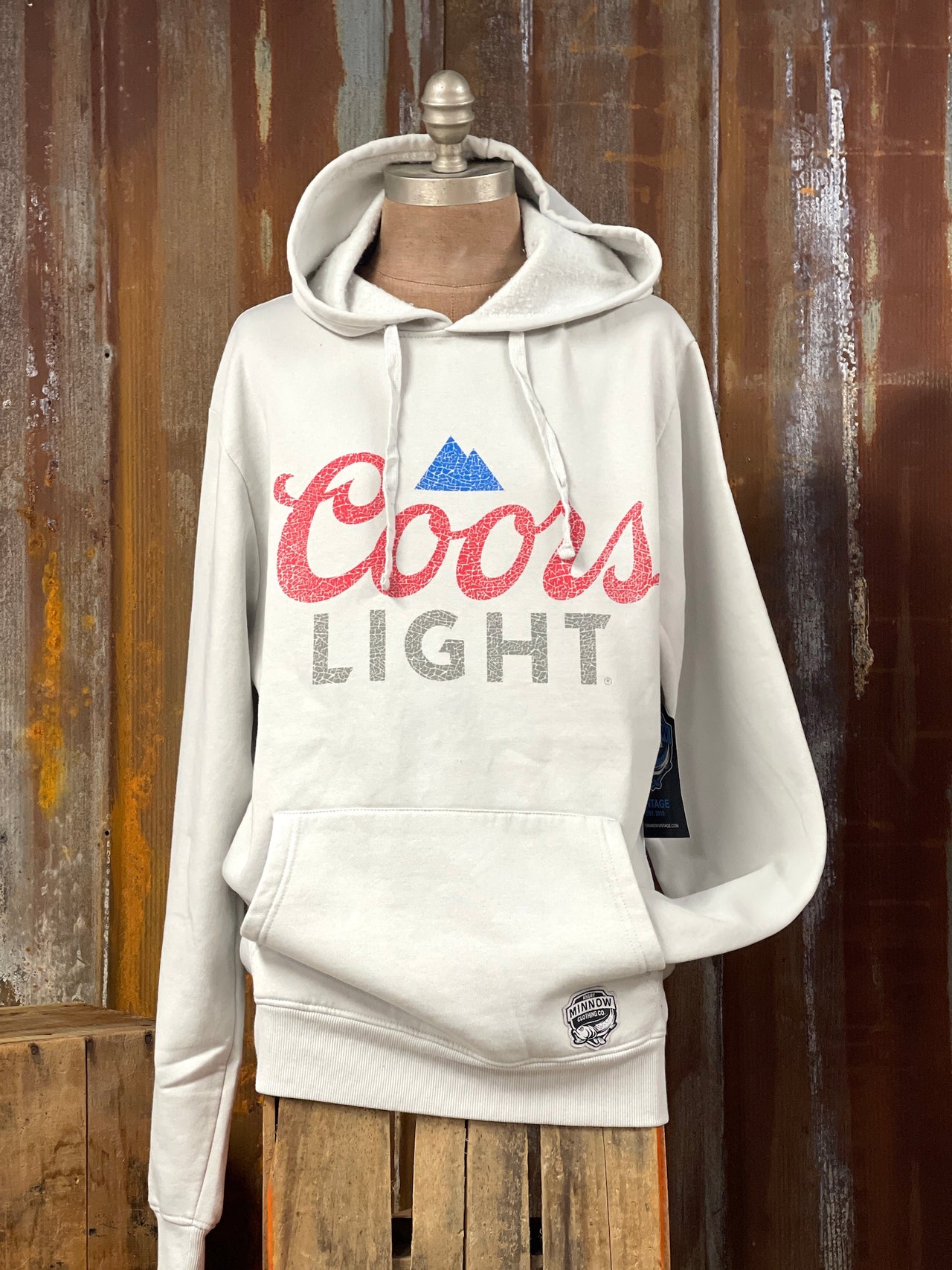 Coors Light Washed Hoodie- Grey Angry Minnow Clothing – Angry