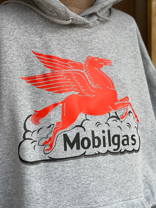 Mobil Gas Pegasus Hoodie- Heather Grey