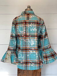 Thumbnail for Flared Sleeve Flannel- FLORIDA KEYS