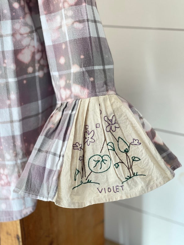Flared Sleeve Flannel- VIOLET