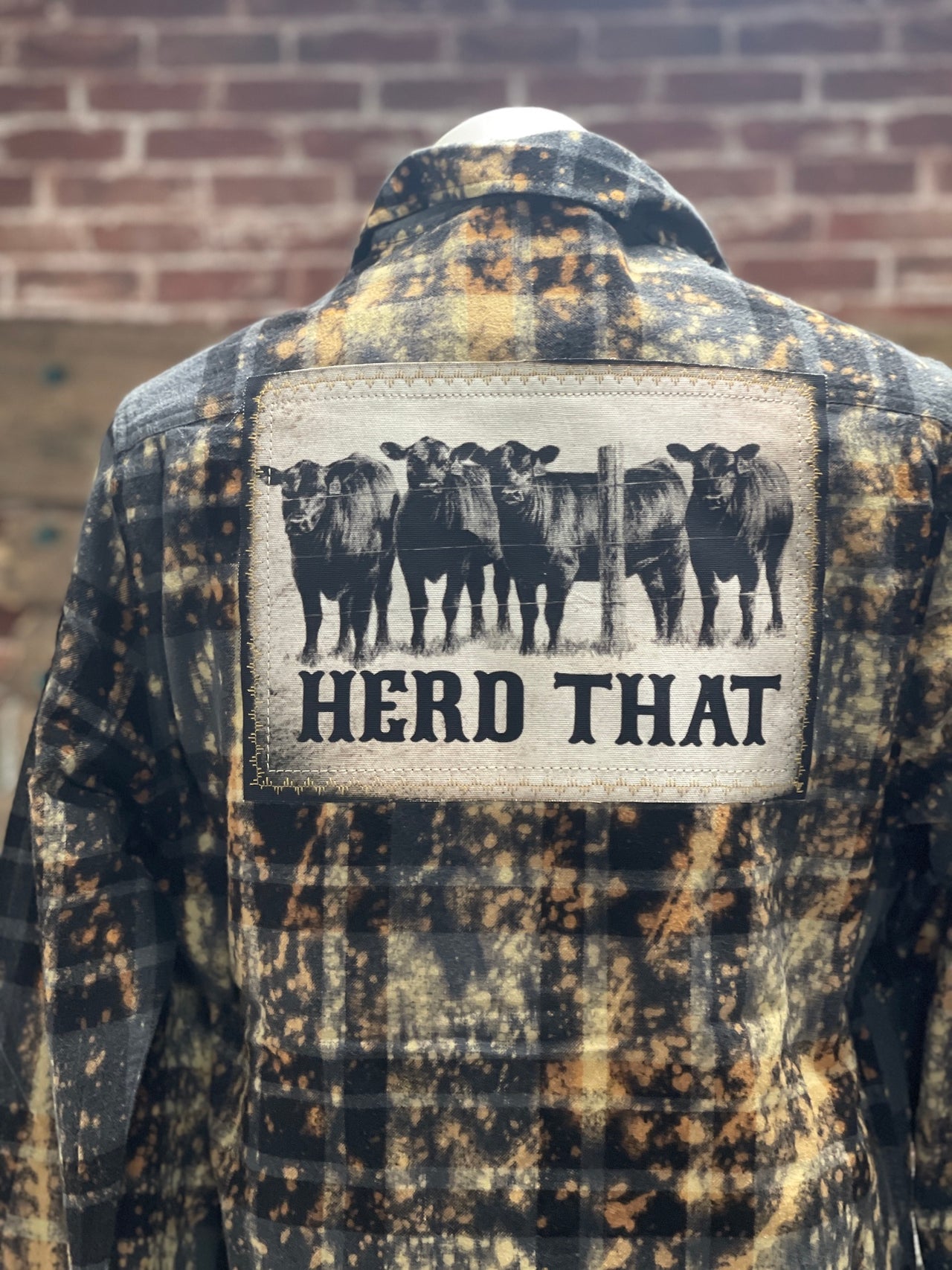 Herd That Art Flannel- Black Distressed- Angry Minnow Vintage