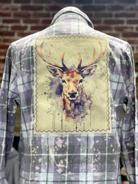 Thumbnail for Twilight Buck Art Flannel Angry Minnow Vintage
