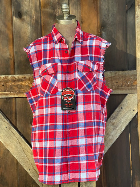 Pabst COOL BLUE Sleeveless Flannel