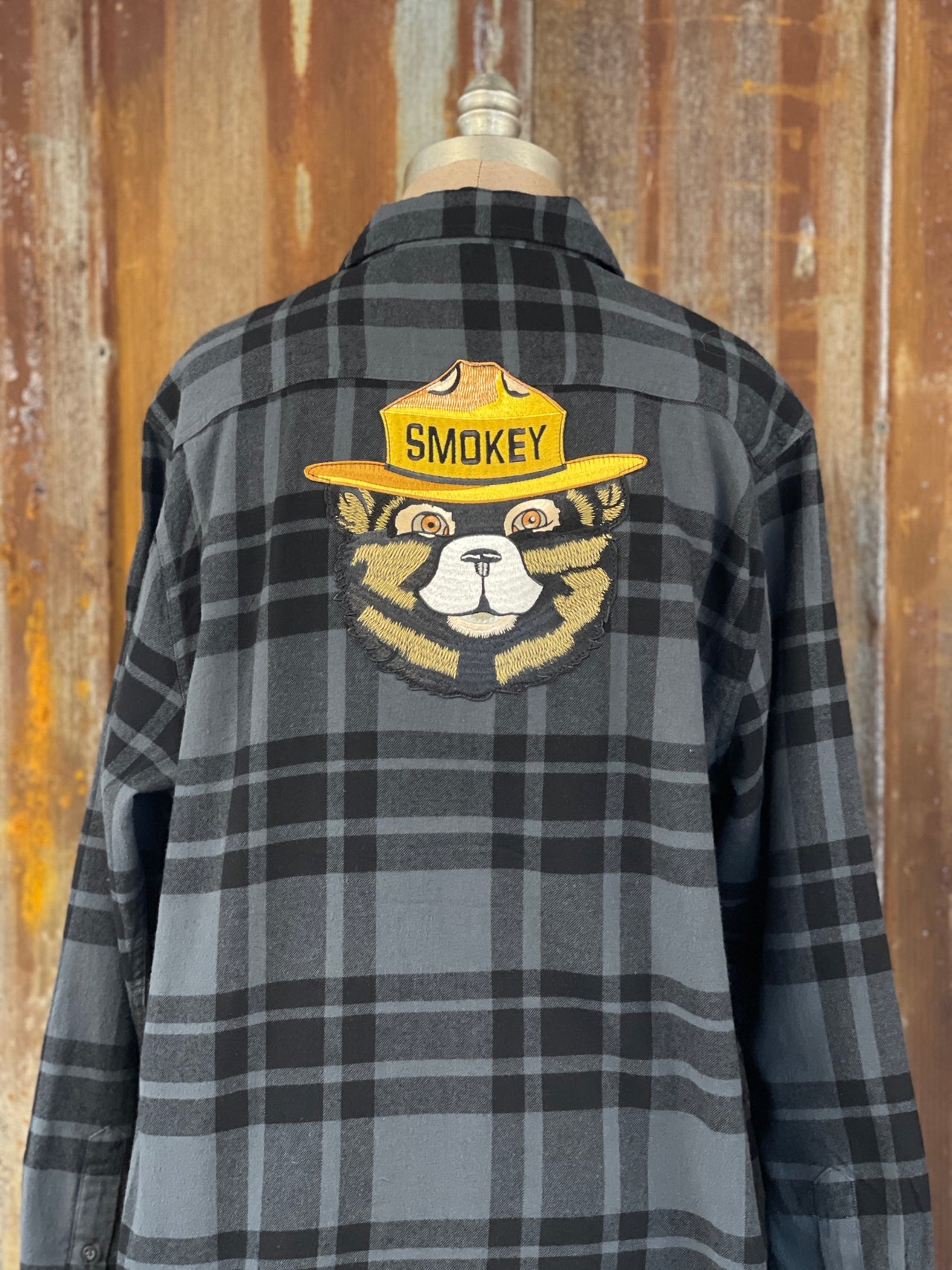 Smokey Bear Patch Flannel - Classic Black
