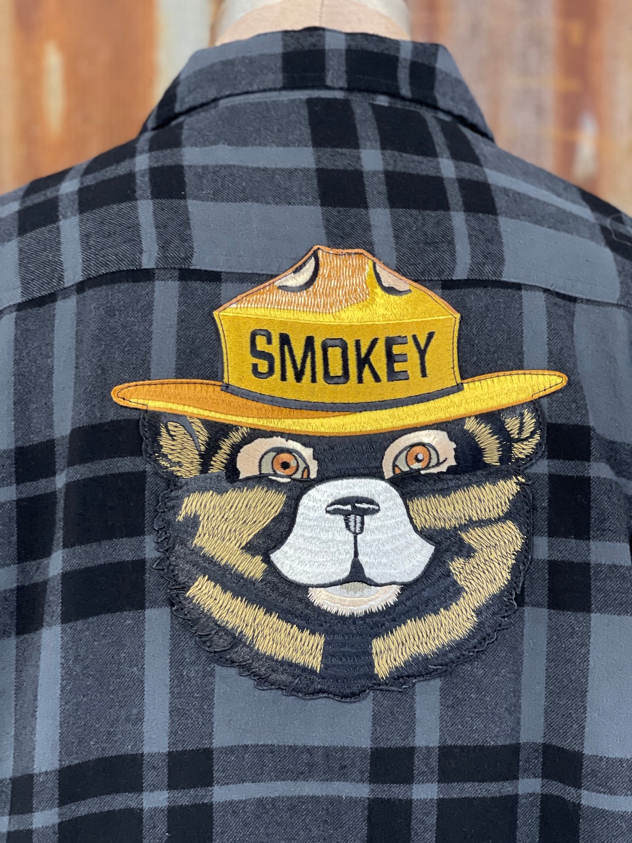 Smokey Bear Patch Flannel - Classic Black