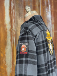 Thumbnail for Smokey Bear Patch Flannel - Classic Black