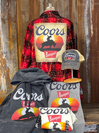 Thumbnail for Coors Banquet SUNSET COWBOY Hoodie- Dark Charcoal Grey