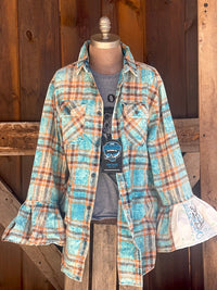 Thumbnail for Flared Sleeve Flannel- SUNDAY MORNING Size Medium ONLY