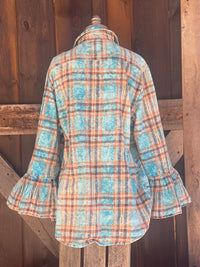 Thumbnail for Flared Sleeve Flannel- SUNDAY MORNING Size Medium ONLY