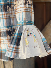 Thumbnail for Flared Sleeve Flannel- ASPEN
