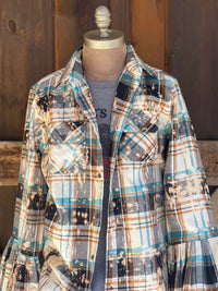 Thumbnail for QUEEN FOR THE DAY Flared Sleeve Flannel Size Large ONLY