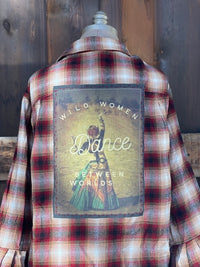 Thumbnail for Flared Sleeve Flannel- WILD WOMEN DANCE Size 2XL ONLY