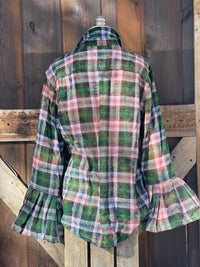 Thumbnail for Flared Sleeve Flannel- SPRINGTIME IN PARIS Size Medium