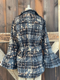 Thumbnail for Flared Sleeve Flannel- MIDNIGHT SKY Size Medium ONLY