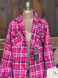 Thumbnail for LIFE BEGAN IN A GARDEN Flared Sleeve Flannel