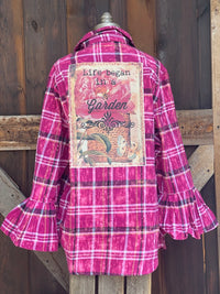 Thumbnail for LIFE BEGAN IN A GARDEN Flared Sleeve Flannel