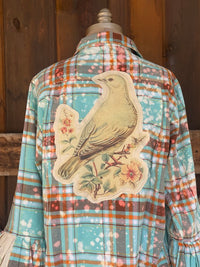 Thumbnail for LOVE DOVE Flared Sleeve Flannel