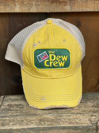 Thumbnail for 'The Dew Crew' Mountain Dew Hat- Distressed Citrus Yellow Snapback