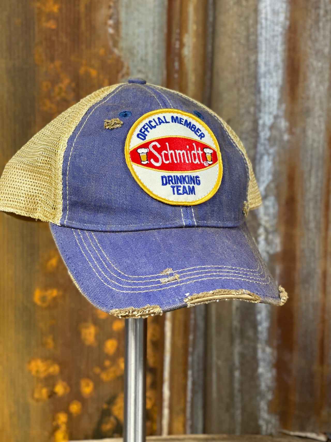 Schmidt Team Member Hat- Distressed Royal Blue Snapback