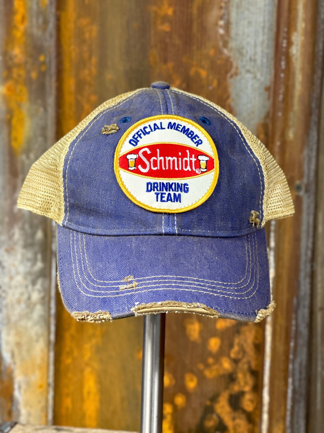 Schmidt Team Member Hat- Distressed Royal Blue Snapback