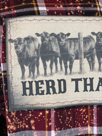 Thumbnail for Herd That Art Flannel- Distressed Burgundy
