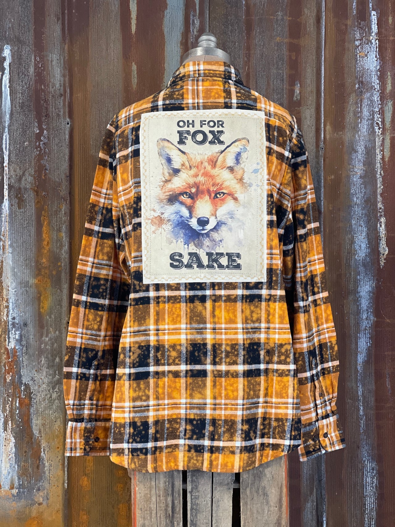 For Fox Sake Art Flannel- Distressed SPARK Plaid