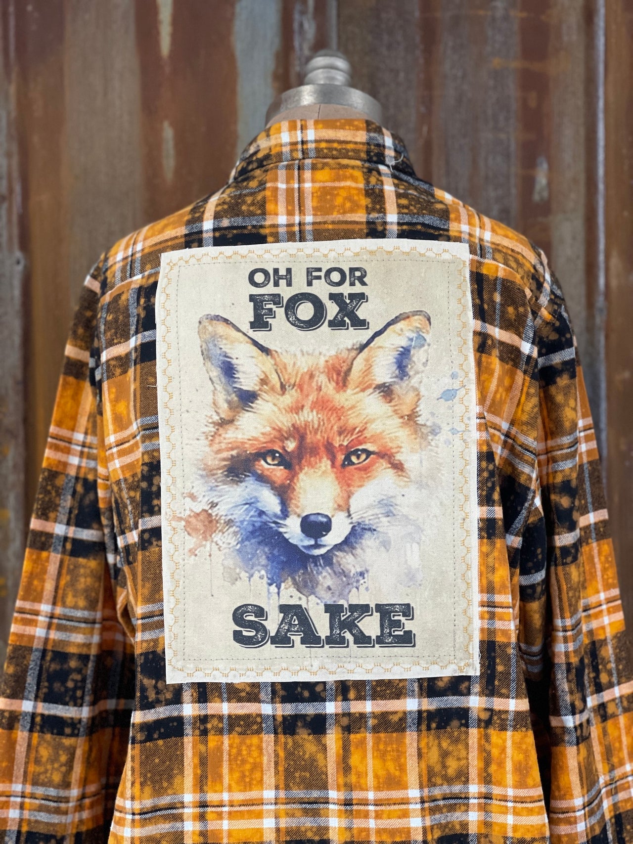 For Fox Sake Art Flannel- Distressed SPARK Plaid