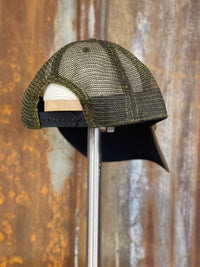 Thumbnail for Clark's Motor Oil Snapback Hat- Non-Distressed Olive Green Mesh