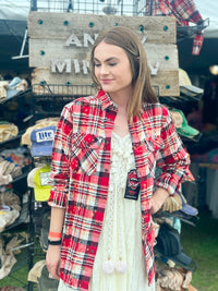 Thumbnail for I DO WHAT I WANT Art Flannel- Chili Pepper Plaid