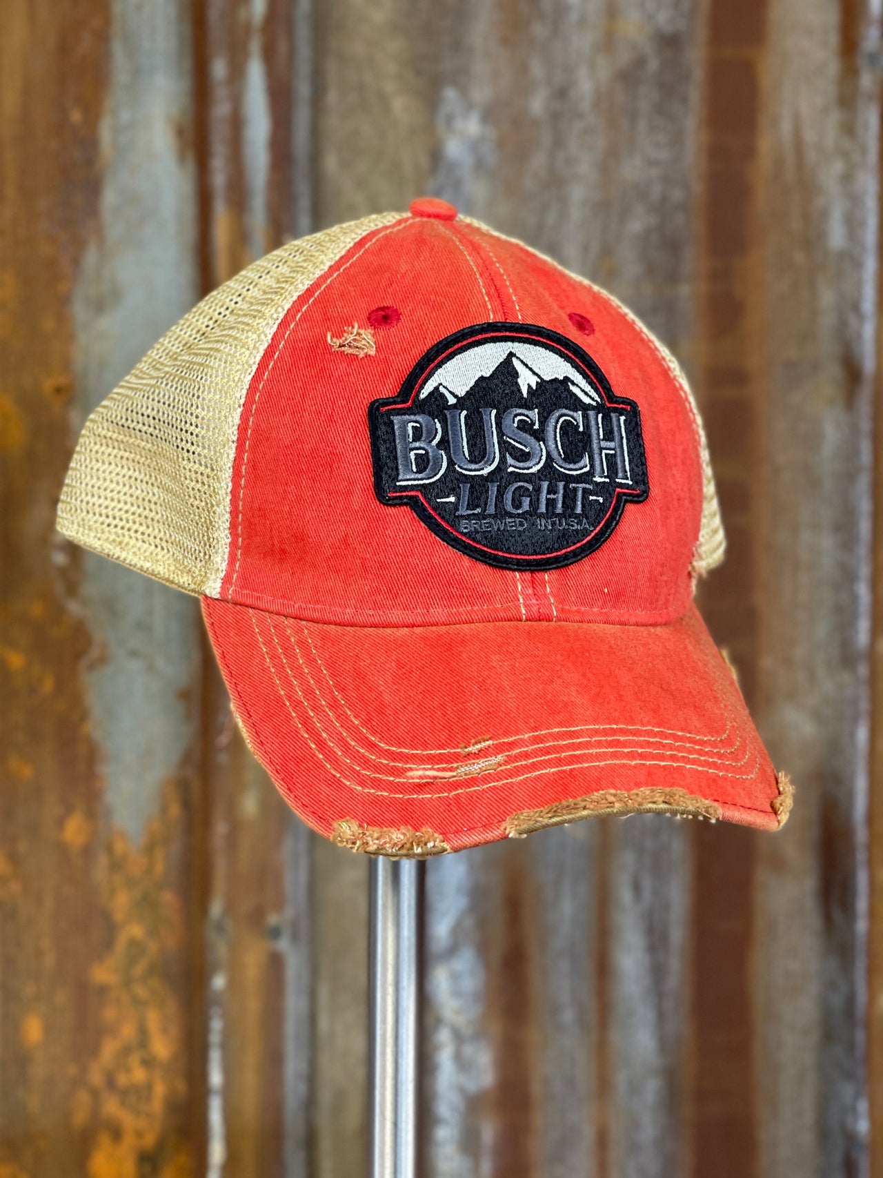 Busch Light TONAL Version Hat- Distressed Red Snpaback