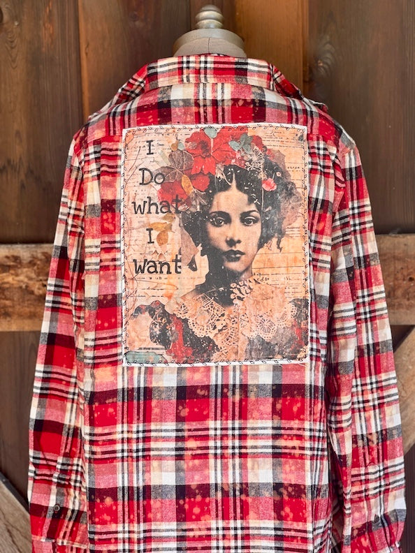 I Do What I Want Art flannel Angry Minnow Vintage
