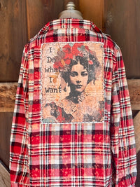 Thumbnail for I Do What I Want Art flannel Angry Minnow Vintage
