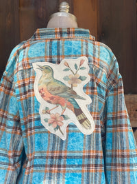 Thumbnail for Flared Sleeve Flannel- MOCKINGBIRD