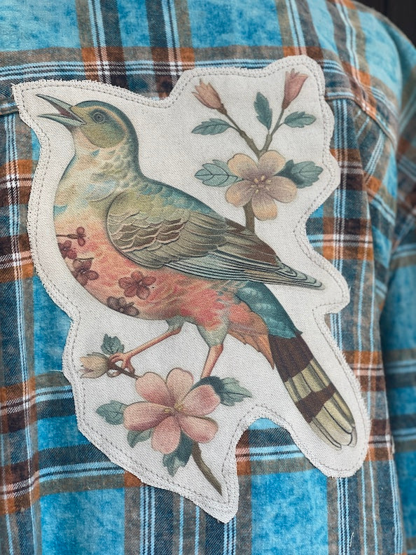 Flared Sleeve Flannel- MOCKINGBIRD