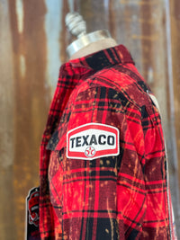 Thumbnail for Vintage Gas Station Art Flannel- Distressed Red plaid SALE!
