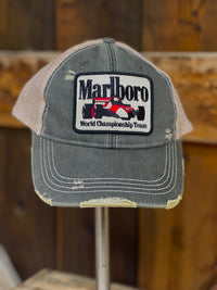 Thumbnail for Pit Crew Racing Hat- Distressed Black Snapback