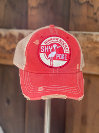 Thumbnail for SHY POKE Minnow Bucket Hat- Distressed Red Snapback