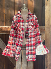 Thumbnail for TWILIGHT MUSE Flared Sleeve Flannel